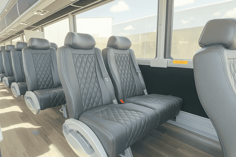 interior of Escondido Coach Bus Service charter bus