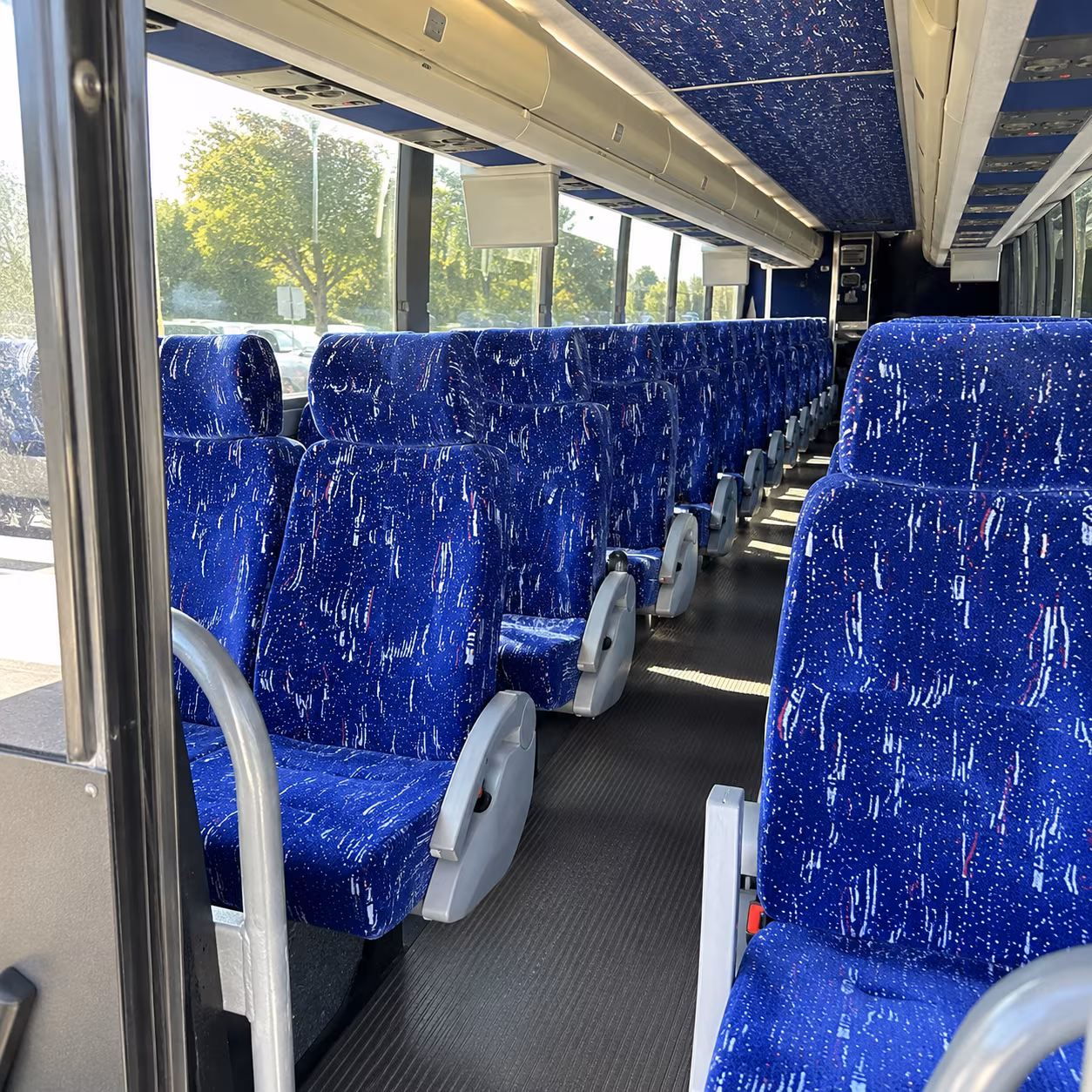 escondido 56 passenger charter bus inside